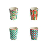 S/4 bicchieri pop stripes melamina colori assort v300 ml