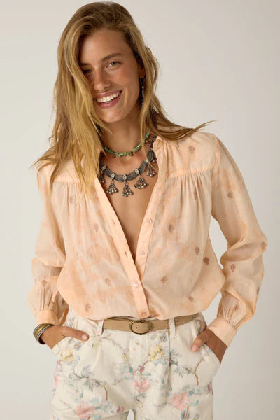 Camicia in mussola di cotone con ricami