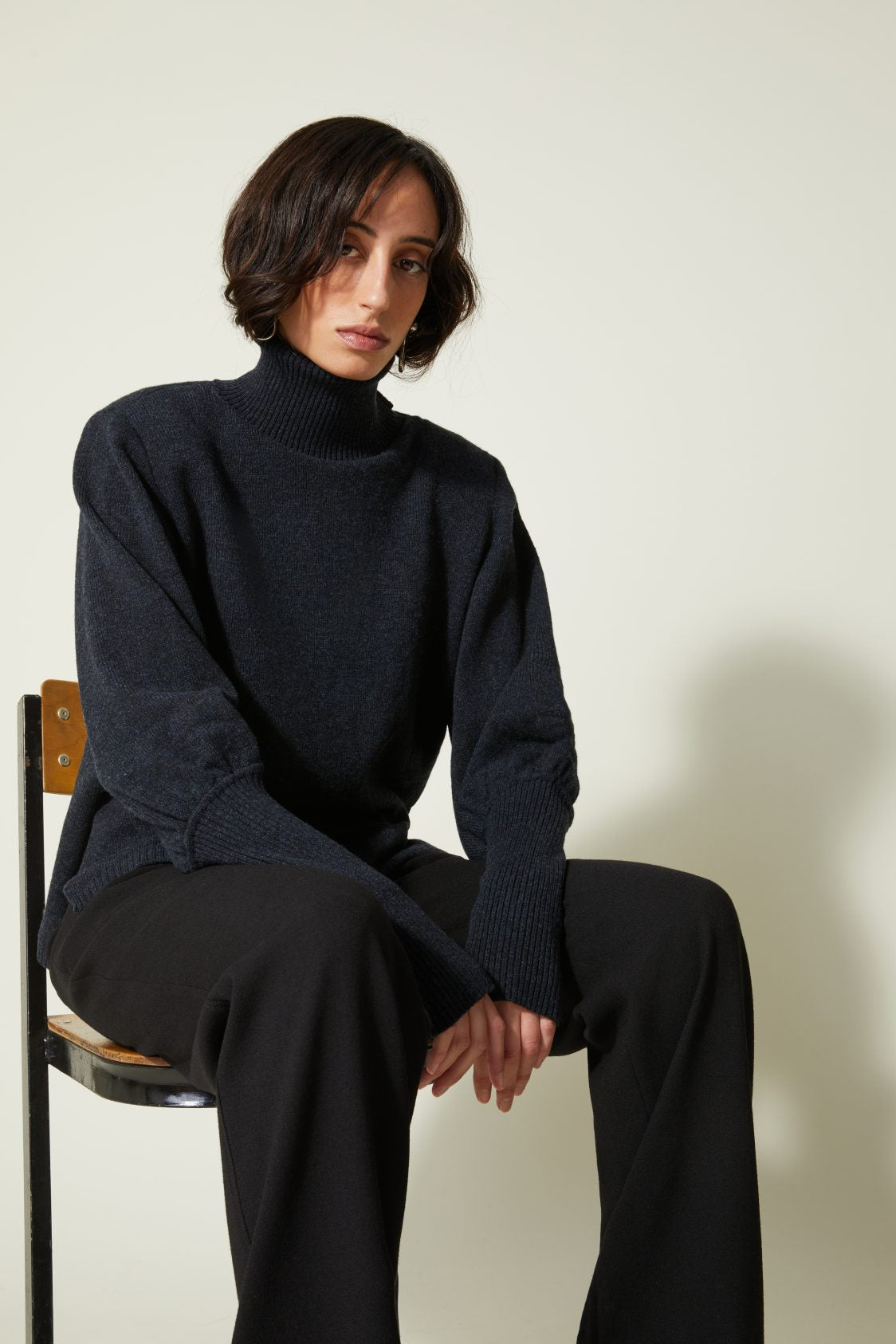 Maglione in lana collo alto