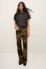 Pantalone in velluto animalier