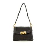 Borsa a tracolla "AGNESE" in pelle di vacchetta intrecciata tinta in capo