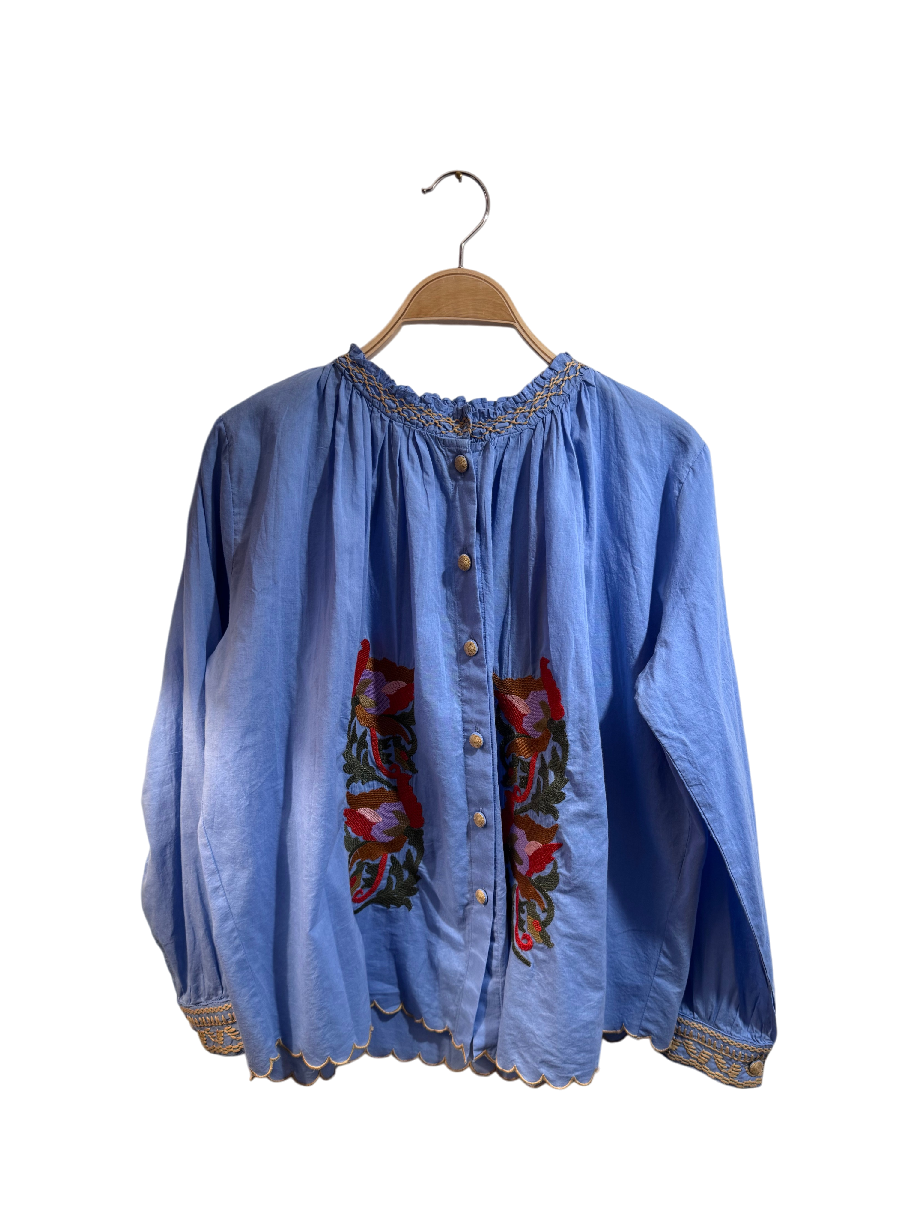 Camicia in cotone con ricami