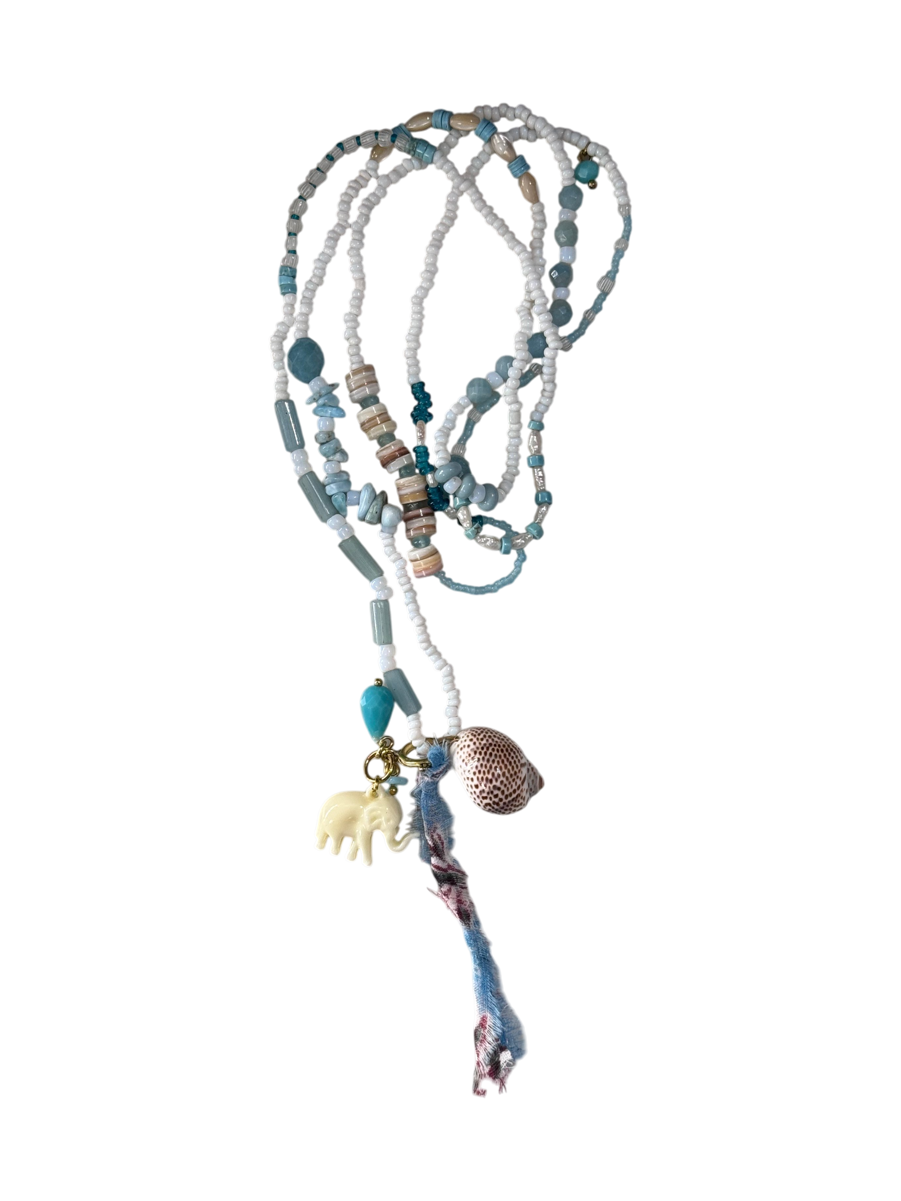 Collana lunga Cristina Lanza con pietre dure e ciondoli