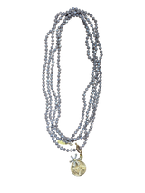 Collana lunga rosario grigia Francesca Maida