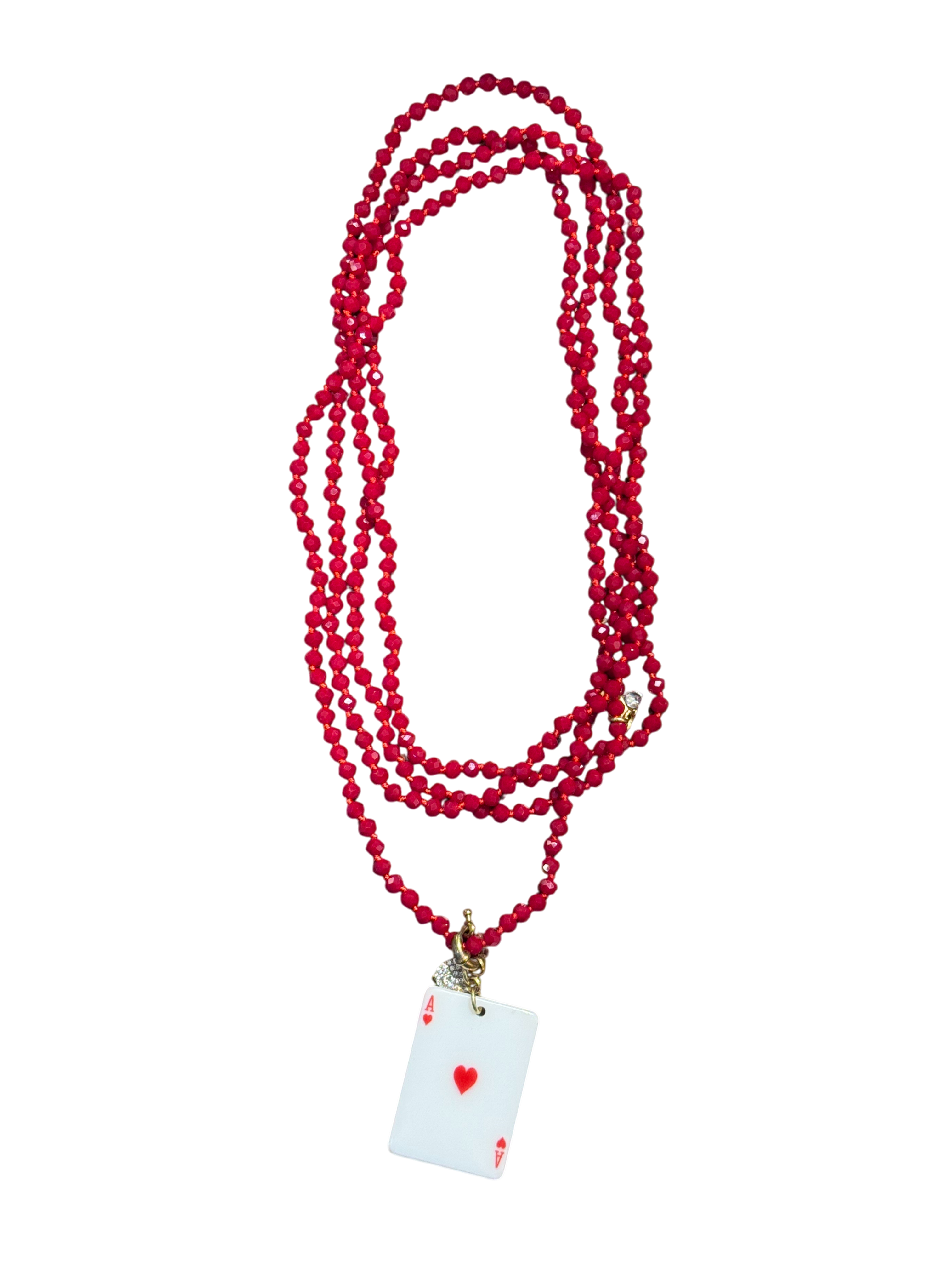 Collana lunga cristalli rossi Francesca Maida