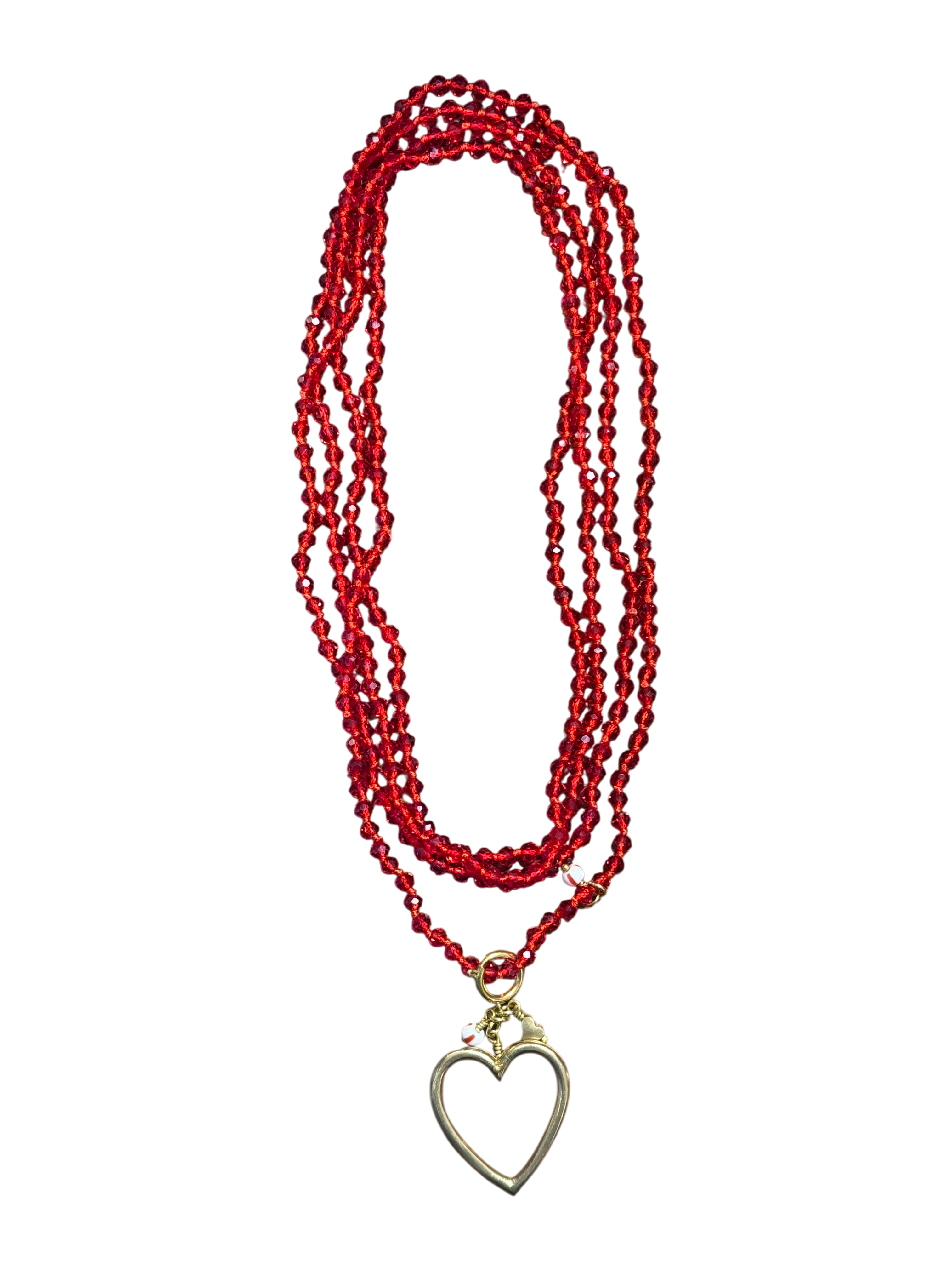 Collana lunga cristalli rossi Francesca Maida