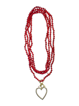 Collana lunga cristalli rossi Francesca Maida
