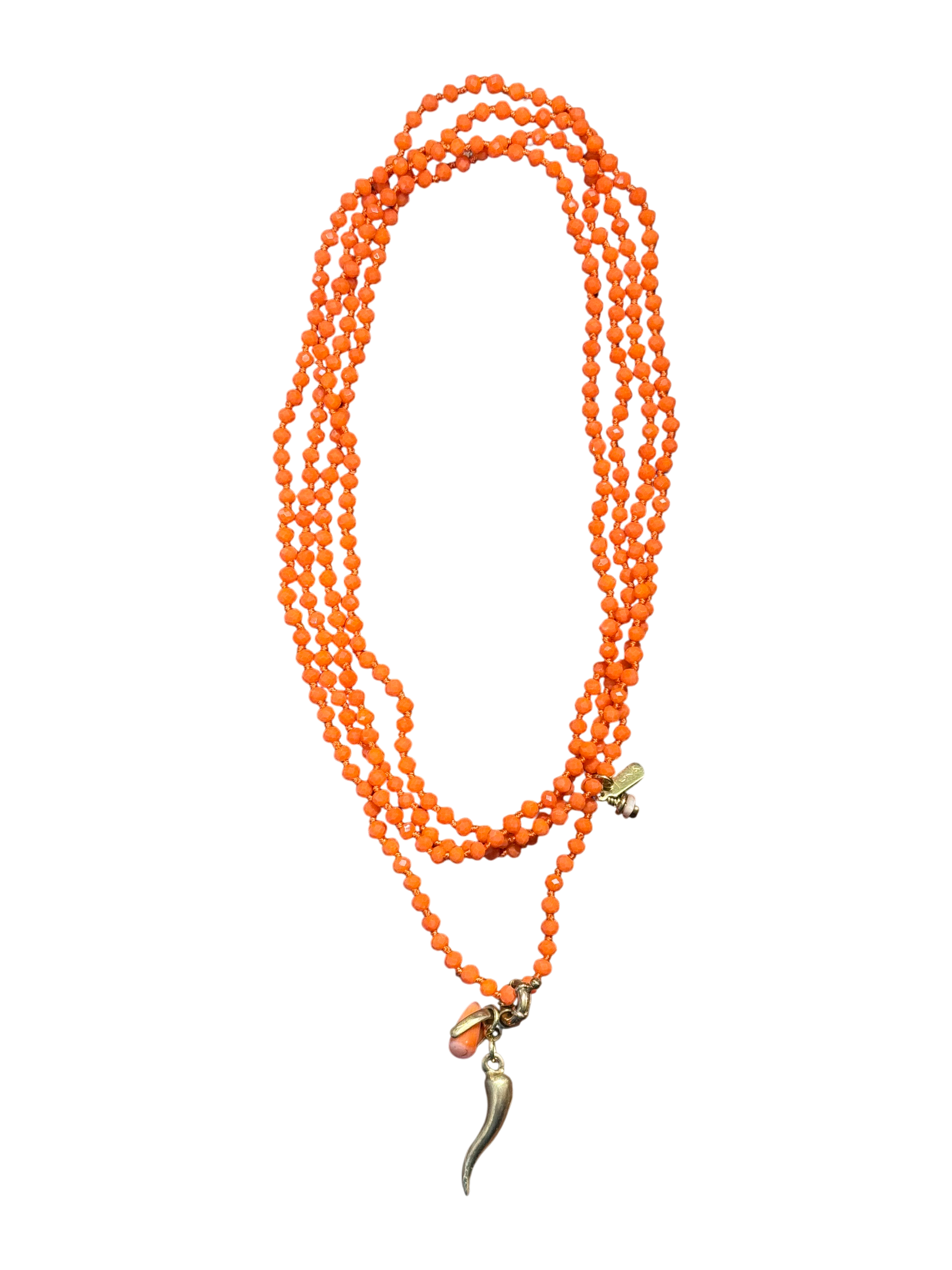 Collana lunga cristalli arancio Francesca Maida