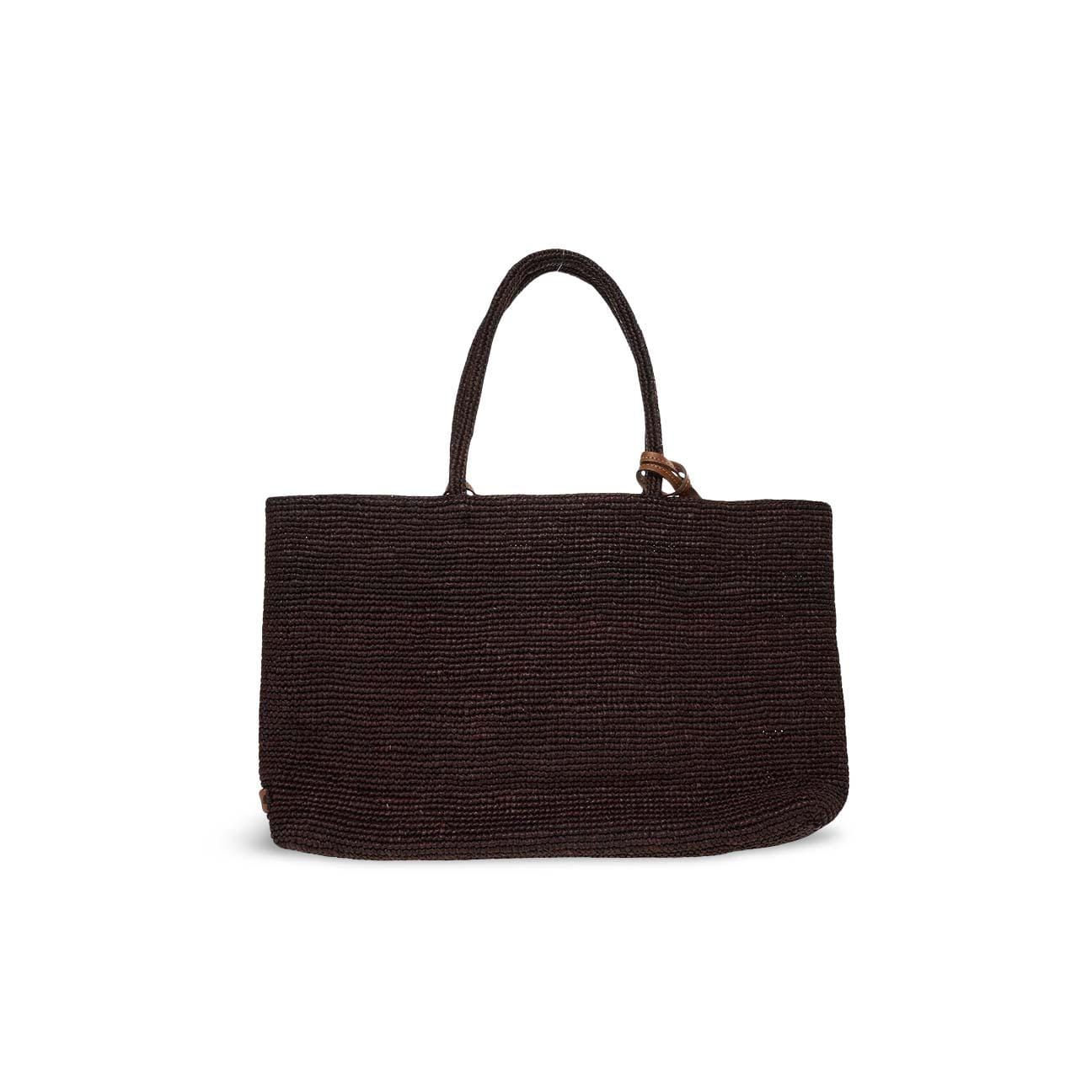 Tote bag in rafia cioccolato