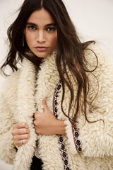 Cappotto lungo in eco fur