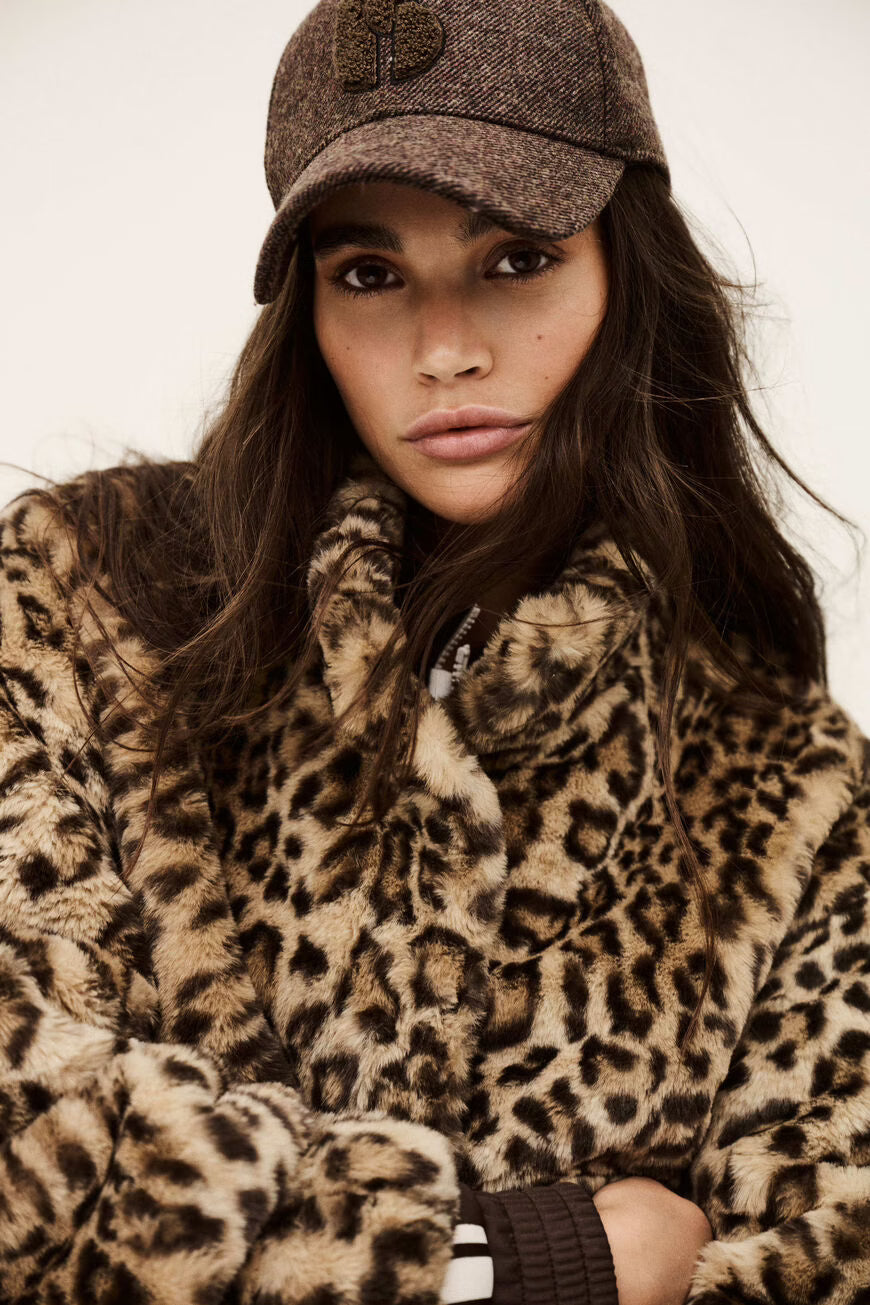 Bomber in eco fur animalier