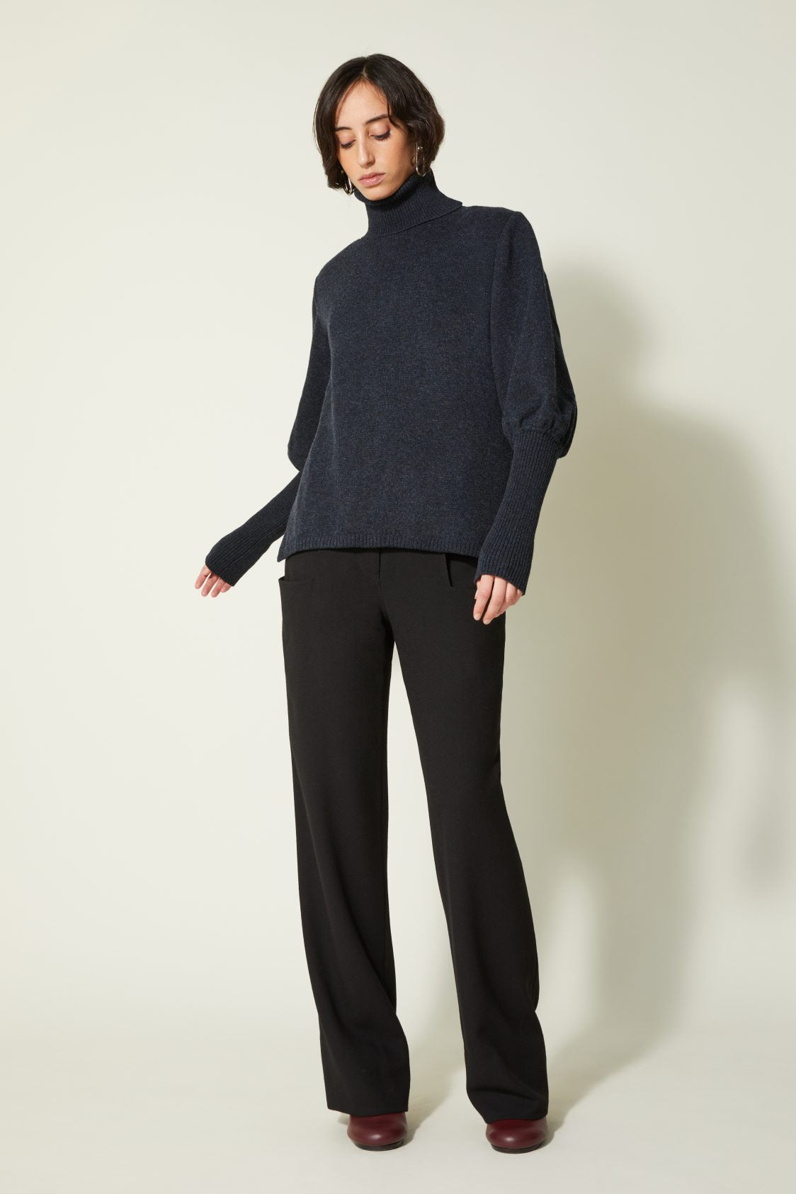 Maglione in lana collo alto