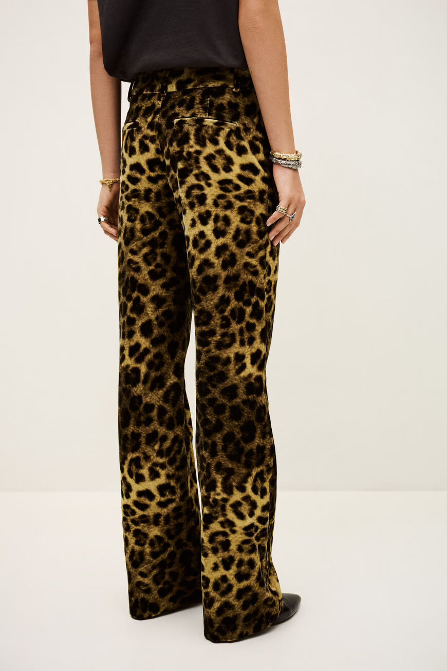 Pantalone in velluto animalier