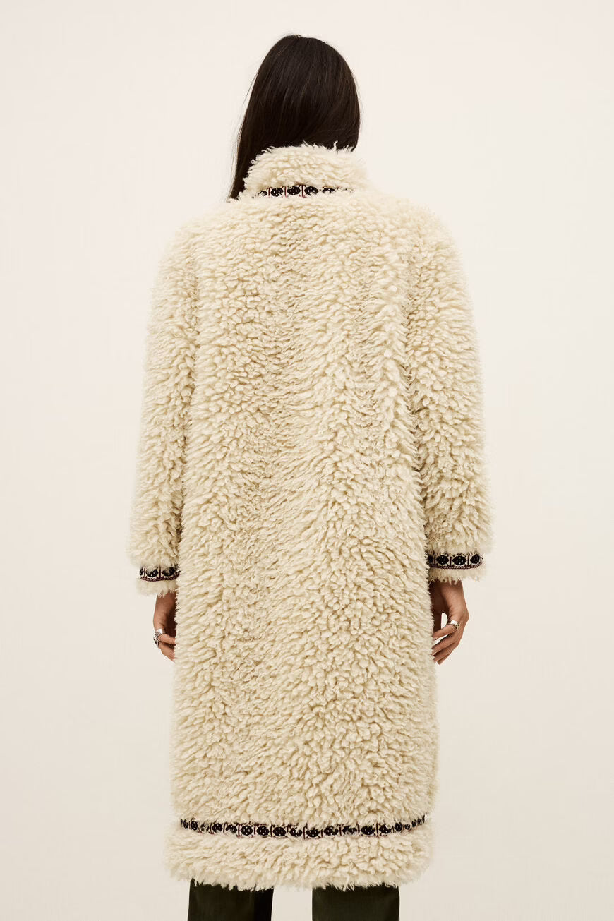 Cappotto lungo in eco fur