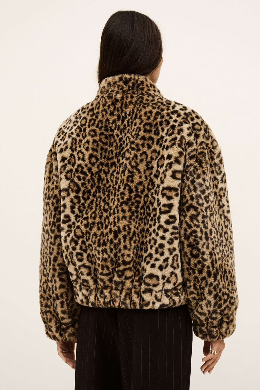 Bomber in eco fur animalier