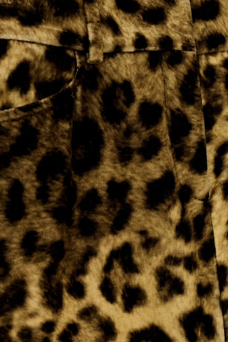 Pantalone in velluto animalier