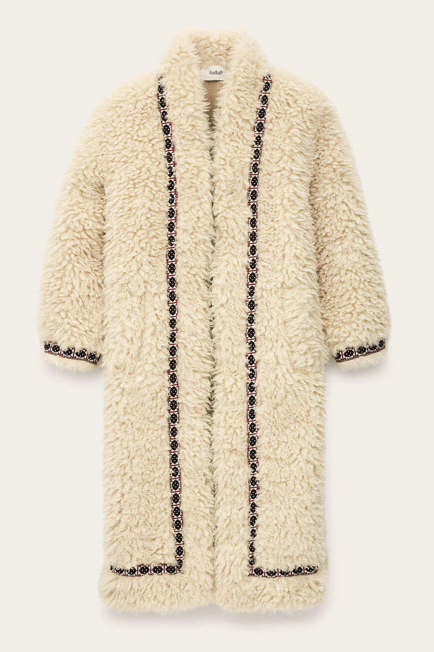 Cappotto lungo in eco fur