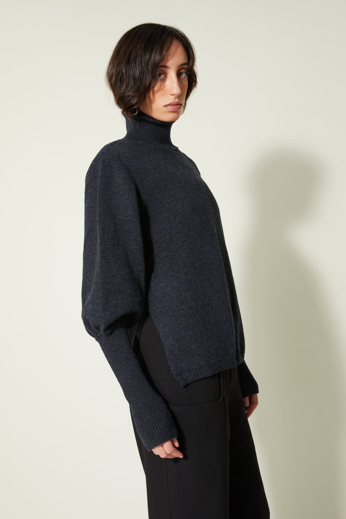 Maglione in lana collo alto