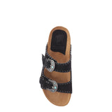 Sabot con fasce in pelle suede