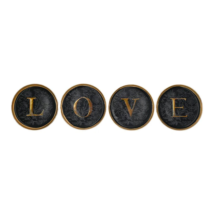 Set 4 sottobicchieri "Love"