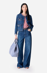 Giacchino in denim con bottoni dorati