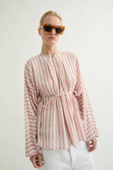 Camicia in cotone con coulisse in vita