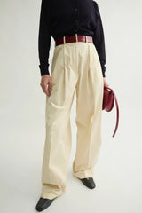 Pantalone con pences in cotone