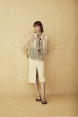 Giacca T Coat traforata in tessuto tecnico