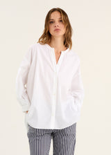 Camicia in cotone collo alla coreana