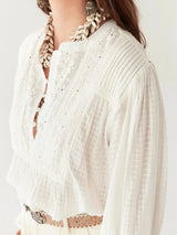 Blusa in cotone ricamato