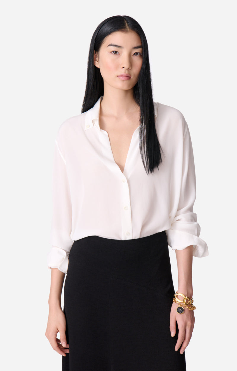 Camicia in seta scollo a V