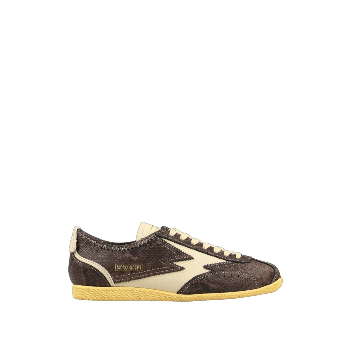 Sneaker IKIGAI in pelle pitonata marrone