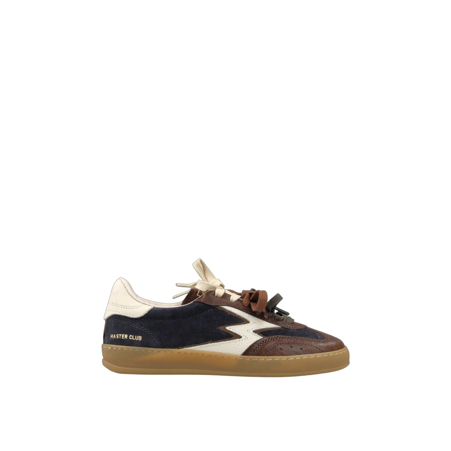 SNEAKER CLUB PATCHWORK NAVY, MARRONE E BURRO