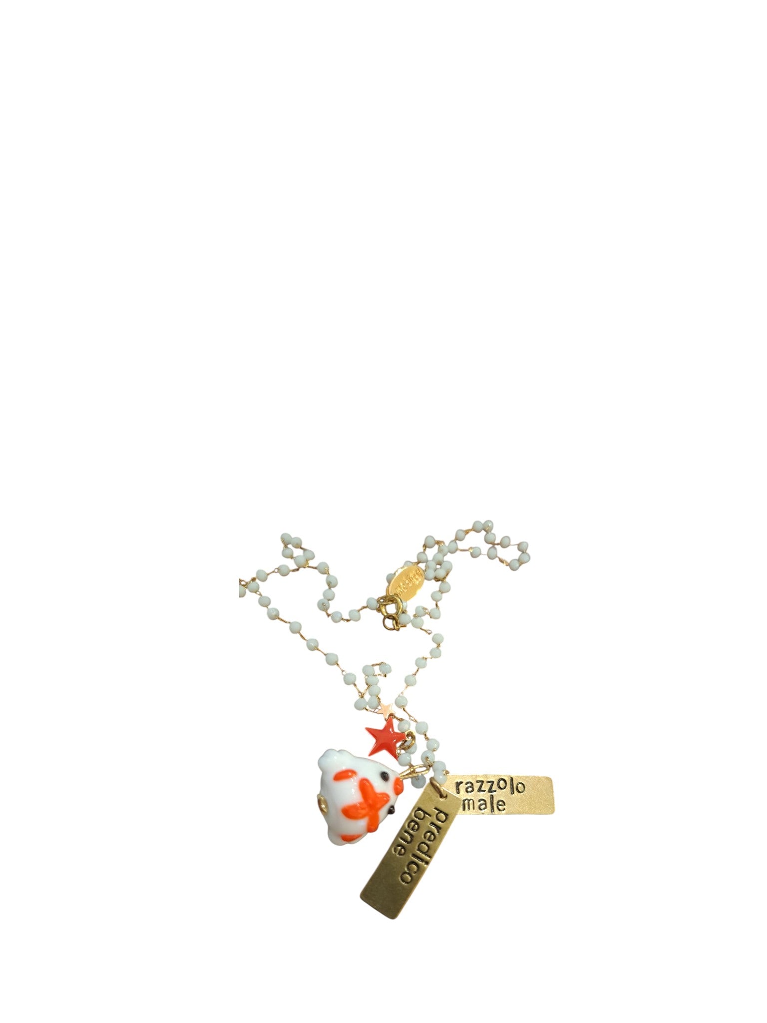 Collana rosario Gallina "Predico bene, razzolo male"