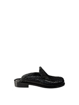 Sabot intrecciato in pelle nera