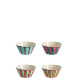 ciotole pop stripes melamina set 4 - colori assortiti d15 cm