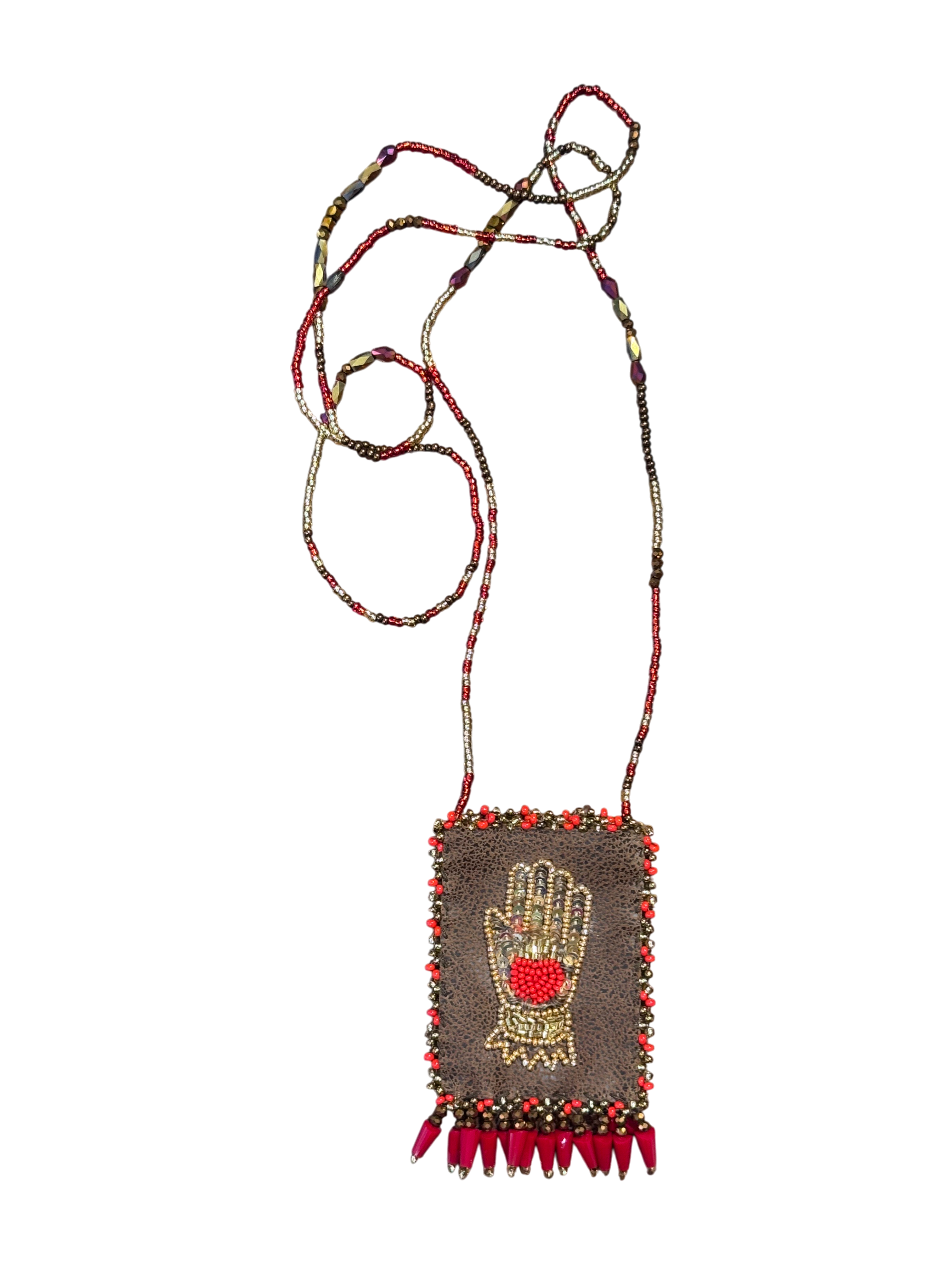 Collana talismano con mano ricamata Olivia Dar
