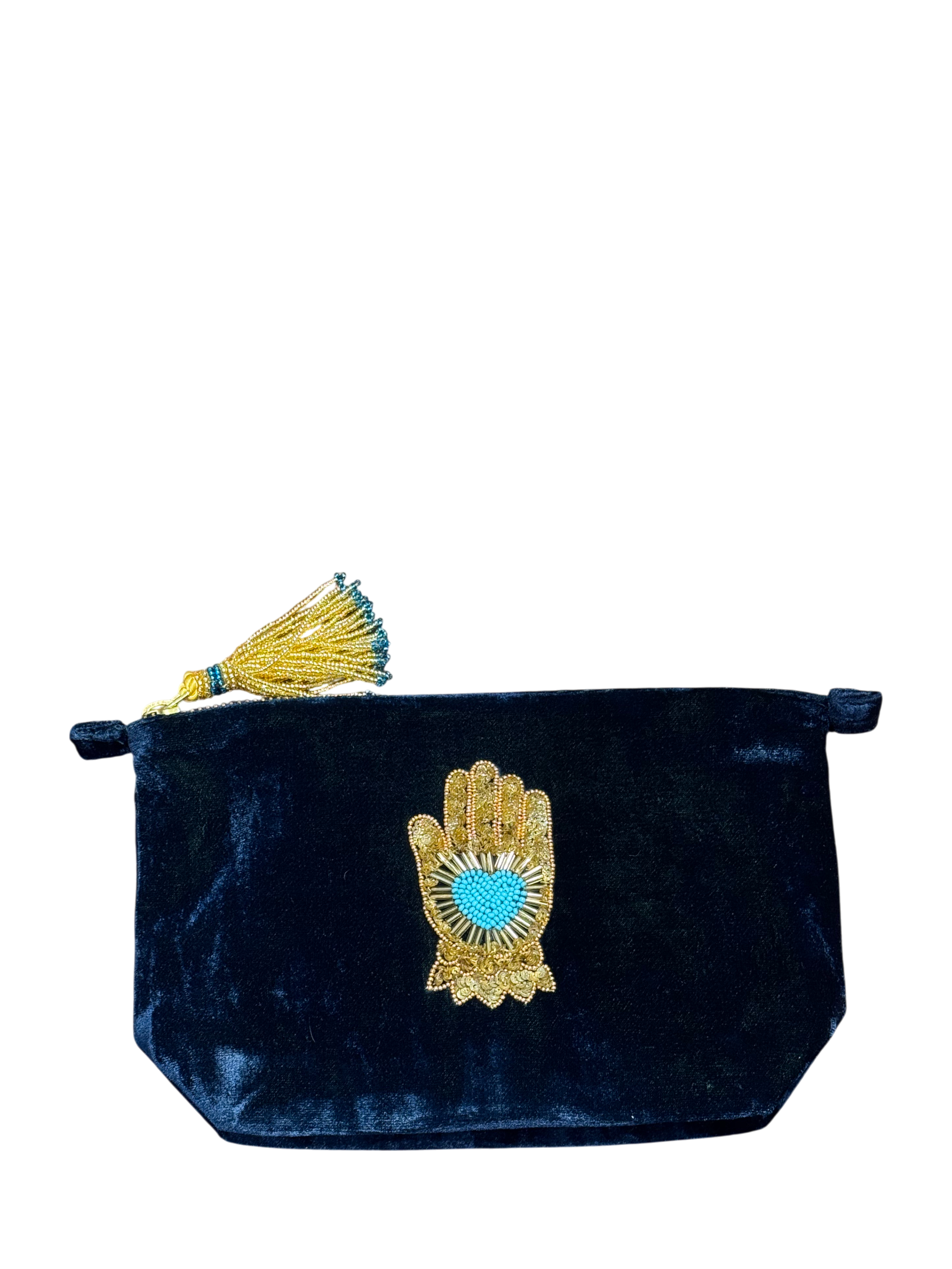 Pochette con ricamo Mano di Fatima Olivia Dar
