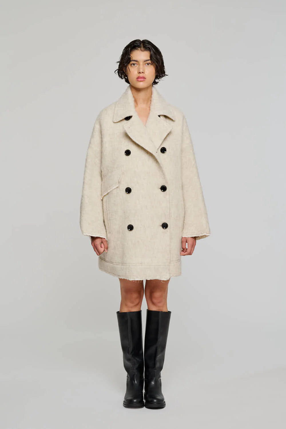 Cappotto doppiopetto in lana