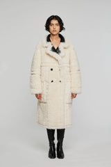 Cappotto lungo reversibile eco shearling
