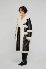 Cappotto lungo reversibile eco shearling