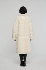 Cappotto lungo reversibile eco shearling