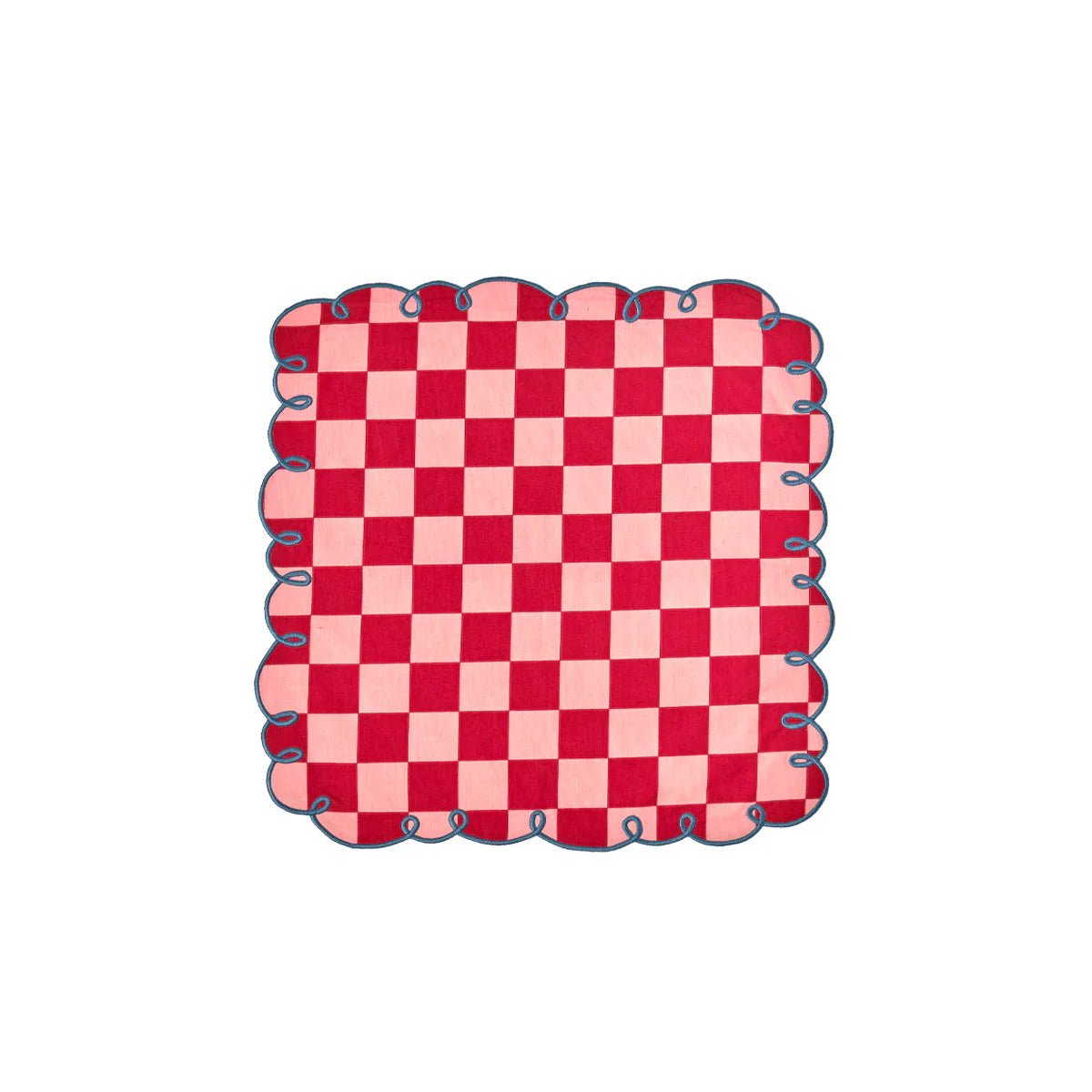 Set 2 tovaglioli rosa/bordeaux bordo ricamato - bitossi home