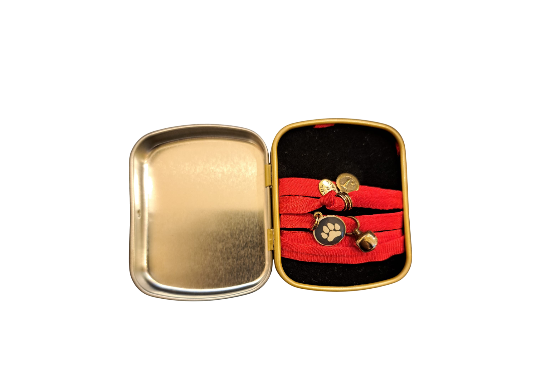 Bracciale - chocker in nastro di seta rosso "Impronta" - Jocabilab