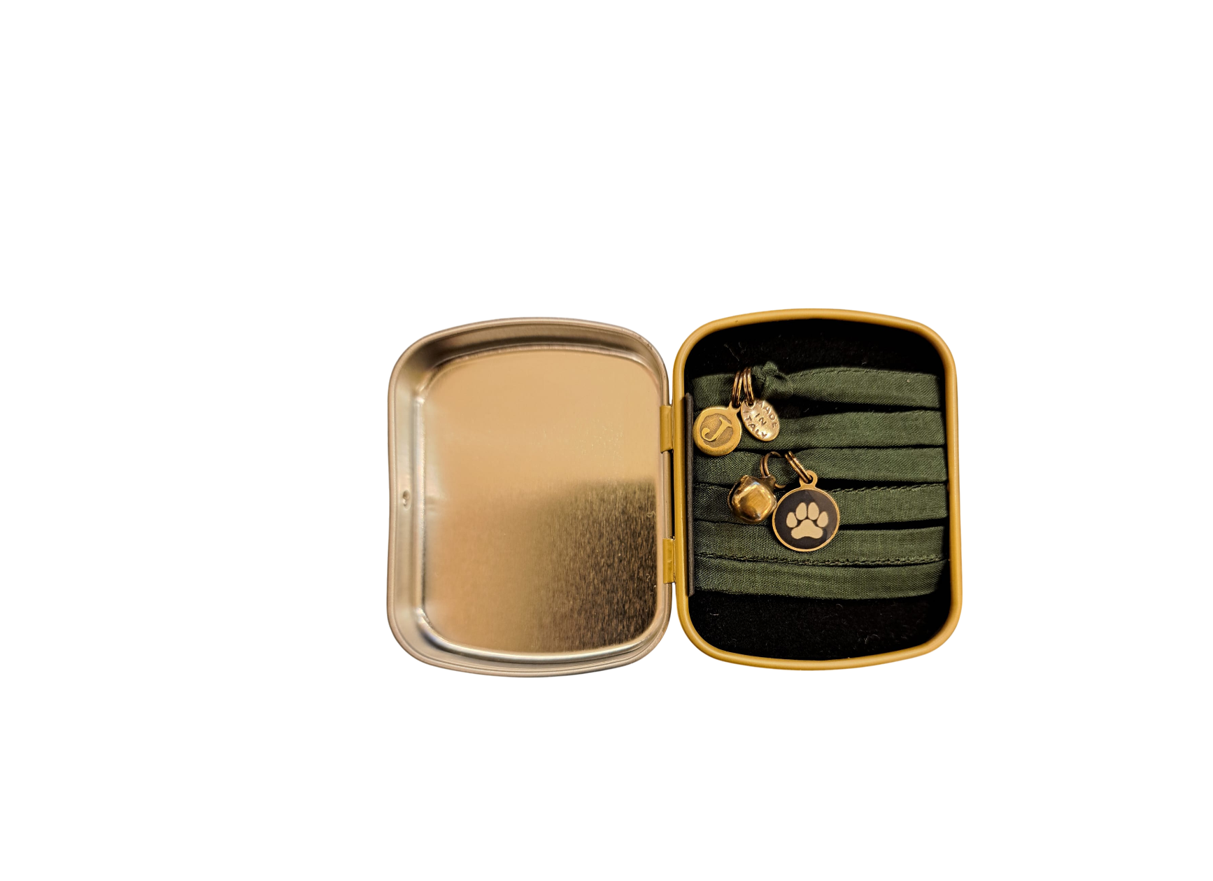 Box Bracciale - chocker in nastro di seta verde "Impronta" - Jocabilab