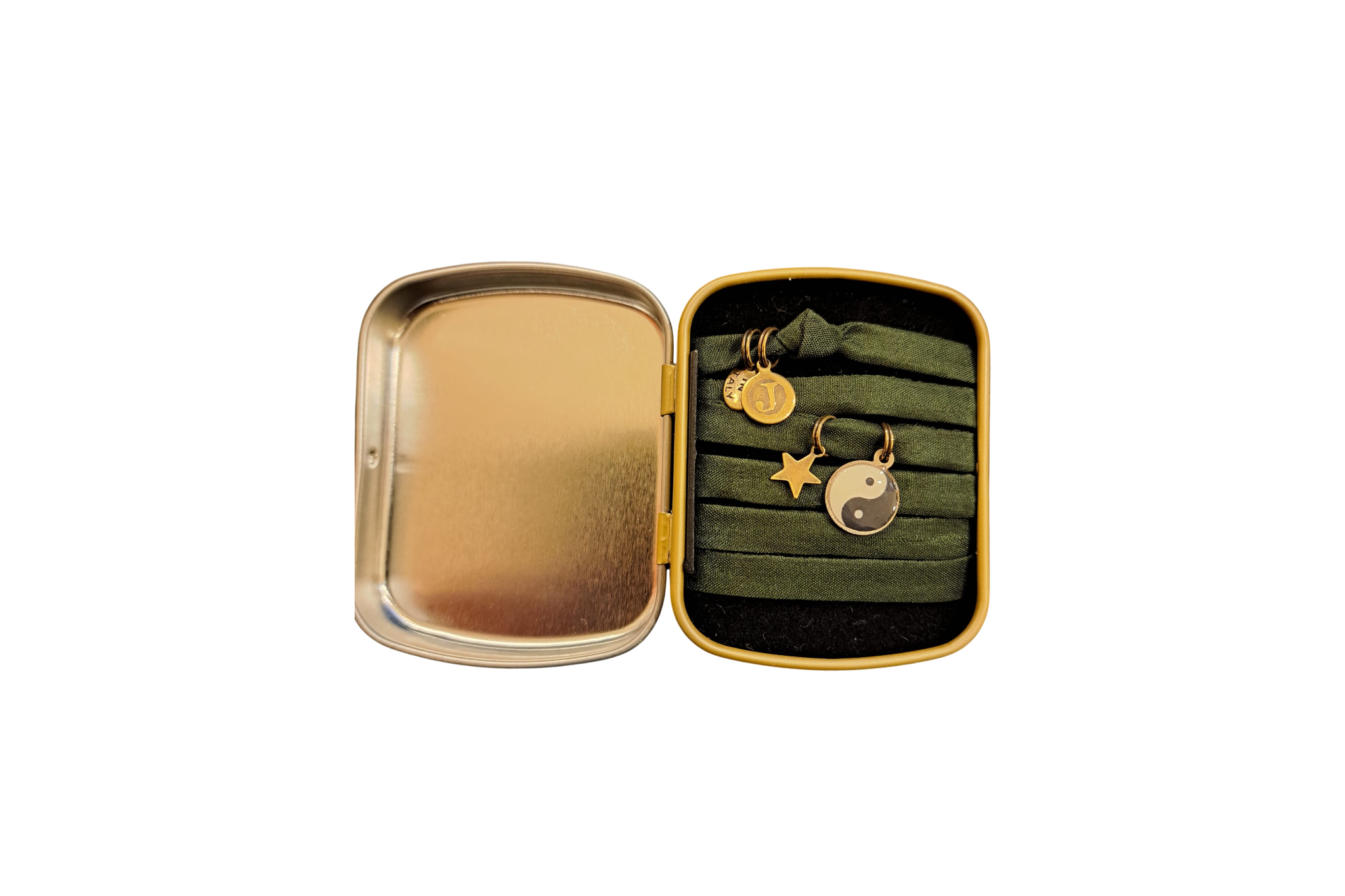 Box bracciale - chocker in nastro di seta verde "Yin Yang" - Jocabilab