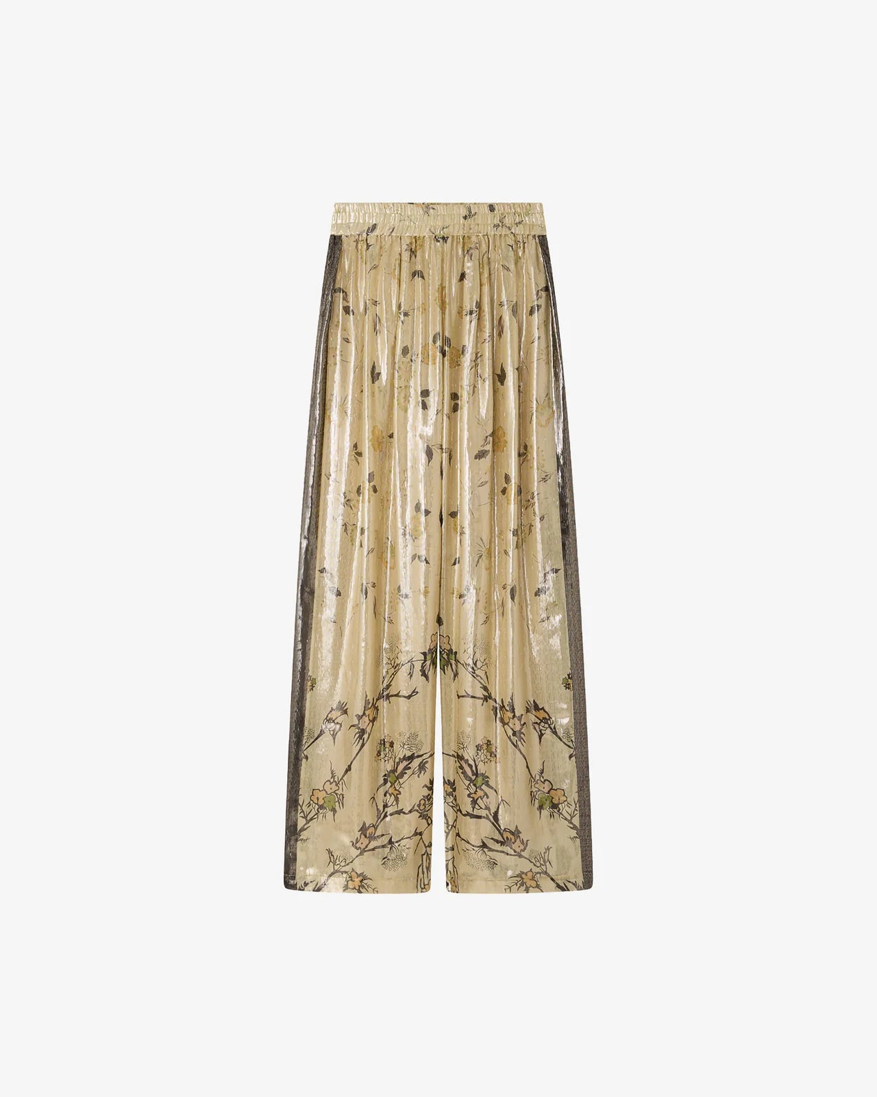 Pantaloni luminosi in seta dorati Mes Demoiselles