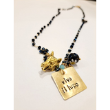 Collana rosario "Viva il lupo"