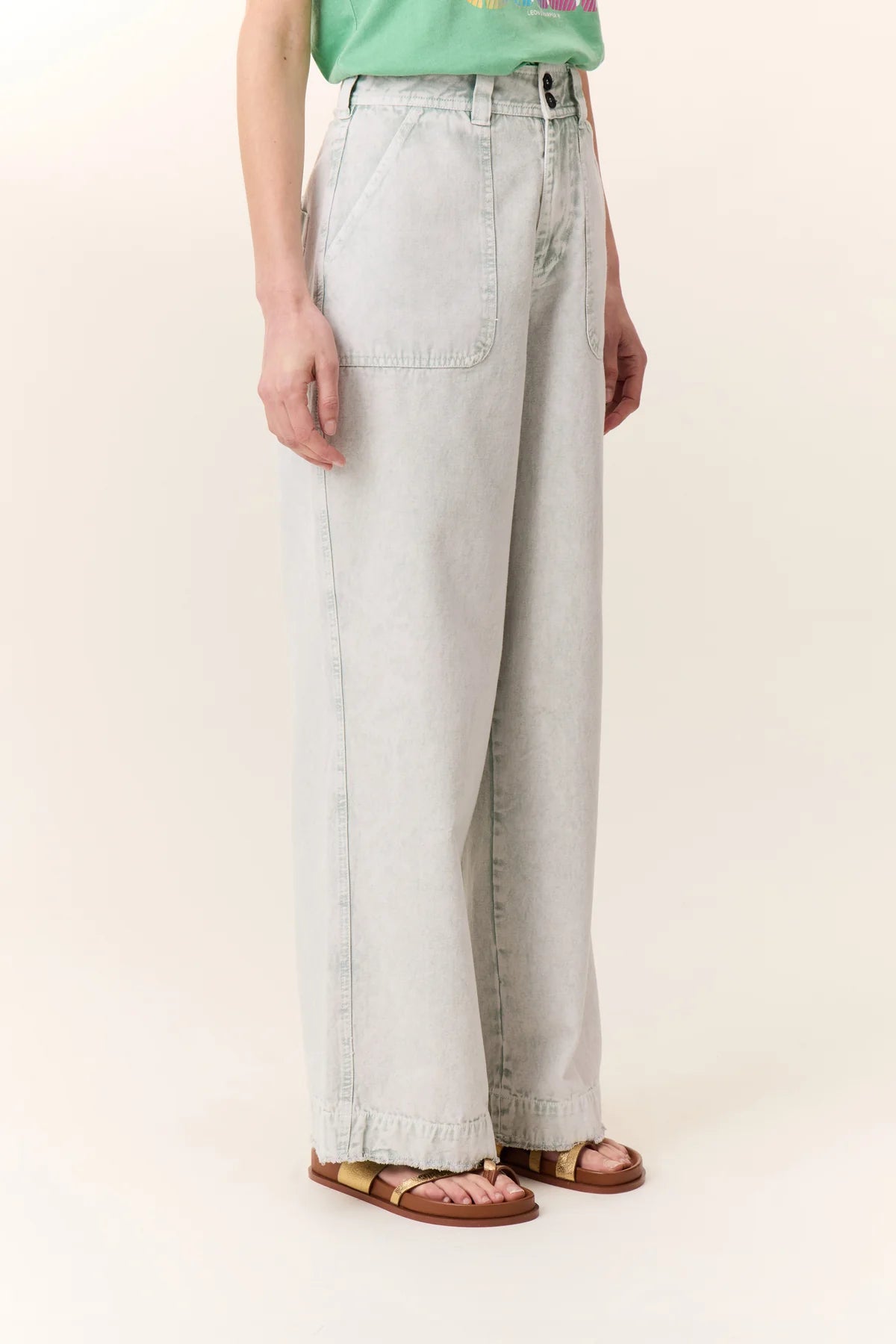Pantalone taglio dritto effetto sbiadito