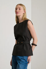 Top in cotone con cinta